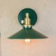 Green & Brass Single Down Light Reflector Wall Sconce #0