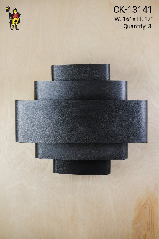 Black Five Ring Oversize Wall Sconce