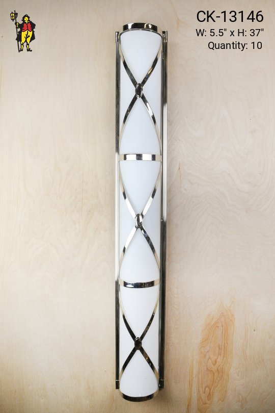 3' Polished Nickel Frosted Glass Wall Sconce