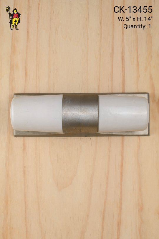 Nickel & Glass Two Light Wall Sconce