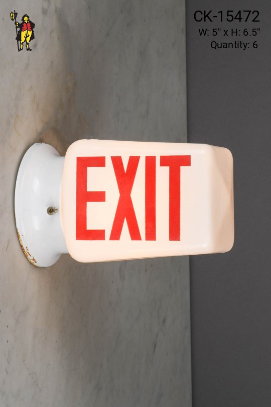 Vintage Glass "Exit" Wall Light