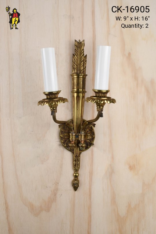 Brass Two Candle Wall Sconce