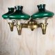 Antique Brass Three Candle Student Shaded Wall Sconce #0