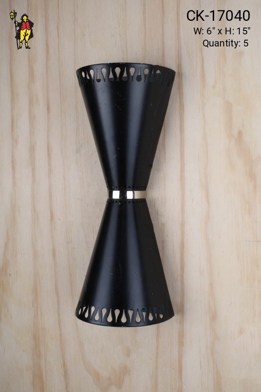 Black Pierced Metal Mid Century Modern Up Down Wall Sconce