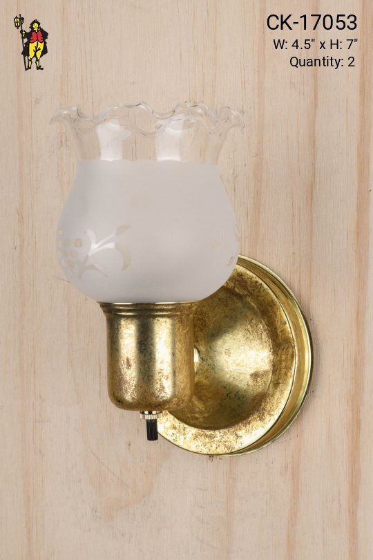 Distressed Brass Single Light Wall Sconce