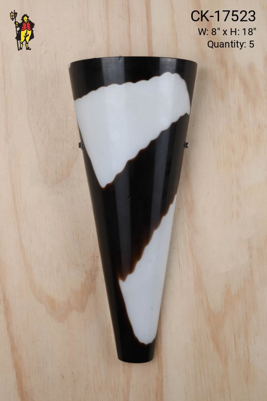 Brown & White Abstract Glass Pocket Wall Sconce