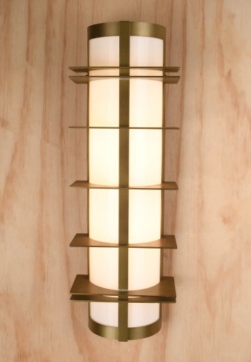 Brass Square Louvered Wall Sconce