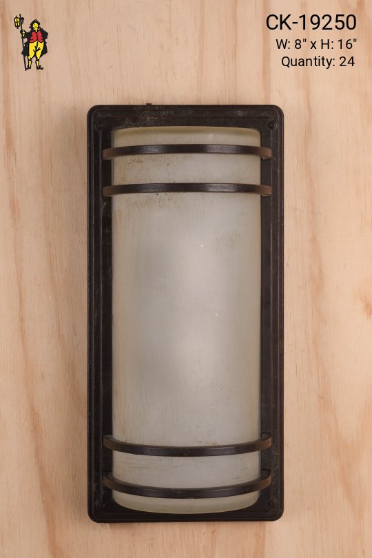 Bronze Curved Frosted Glass Wall Sconce