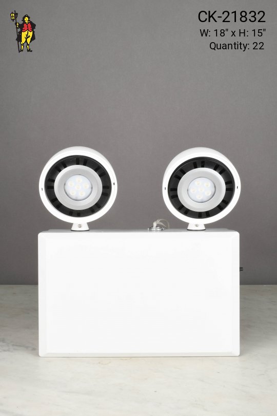 White Two LED Light Blank Sign