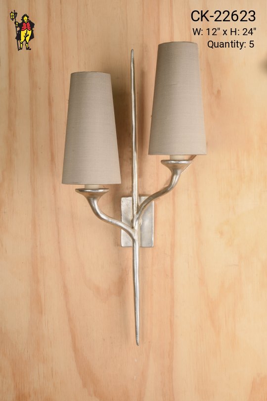Satin Nickel Two Light Wall Sconce