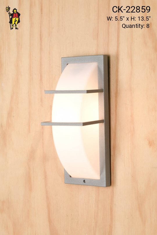 Curved Frosted Glass & Nickel Modern Wall Sconce