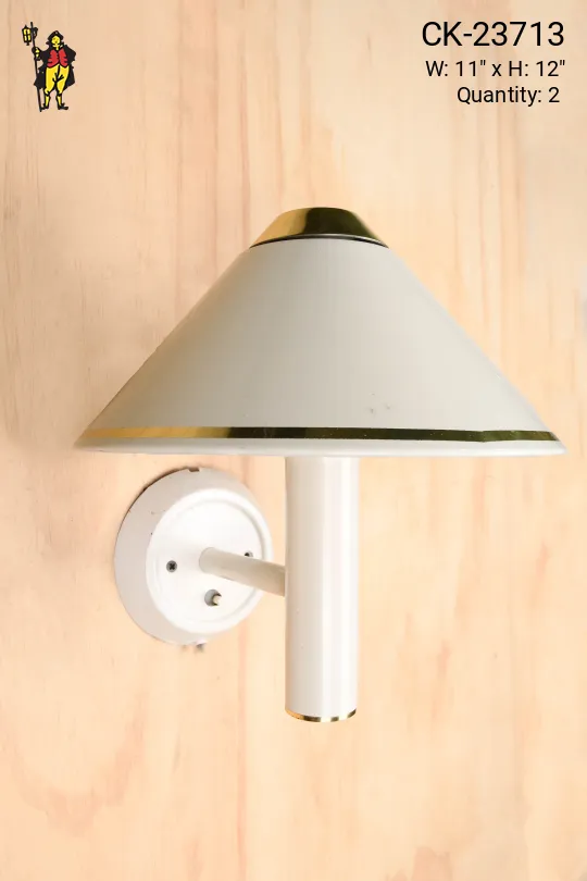 White Metal Shaded One Light Post Modern Wall Sconce