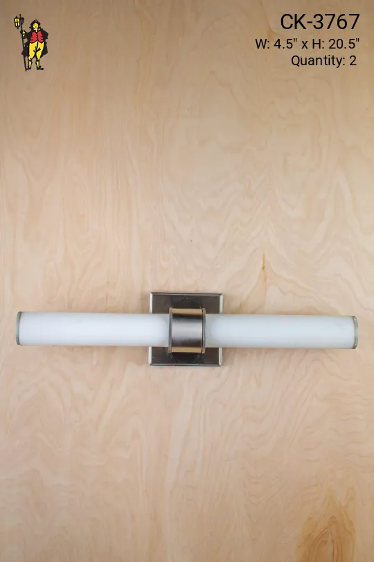 Two Frosted Glass Tube Wall Sconce