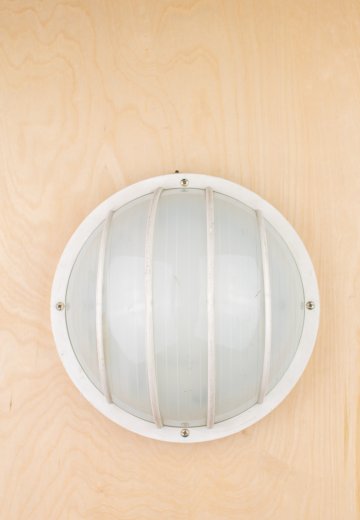 Industrial White Plastic Circle Wall Sconce