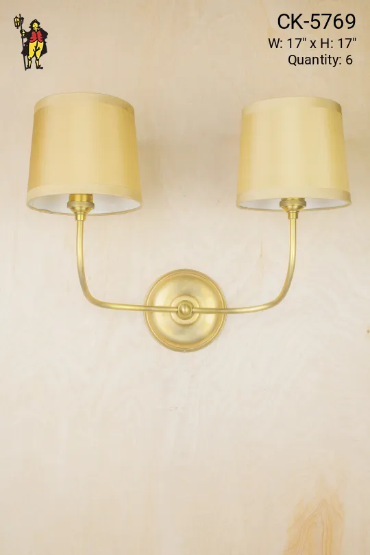 Two Curved Arm Contemporary Wall Sconce