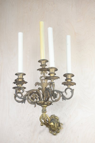 Five Tall Candle Brass Wall Sconce Candles Wall Lights Collection City Knickerbocker Lighting Rentals