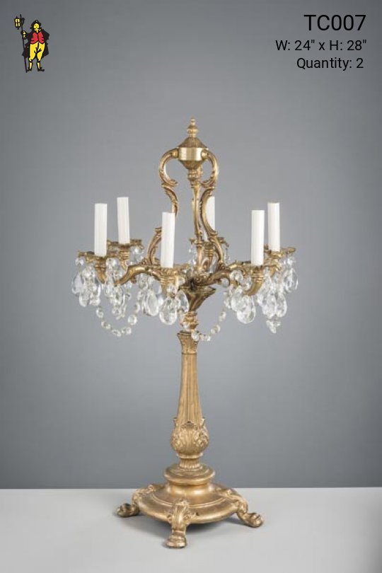 Gold Six Light Table Candelabra