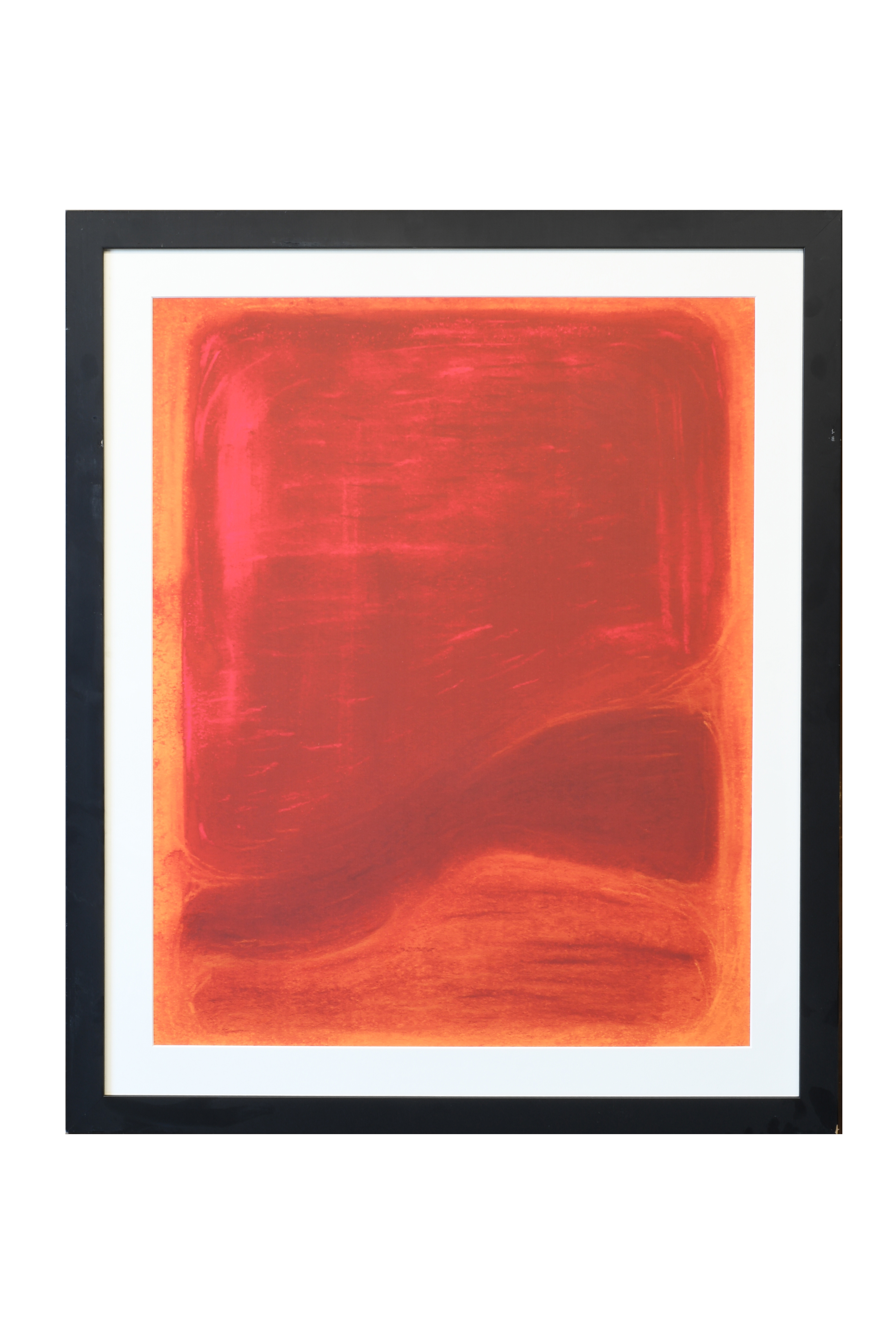 Cleared Mid Century Large Red Color Block Painting - 2 | Cleared