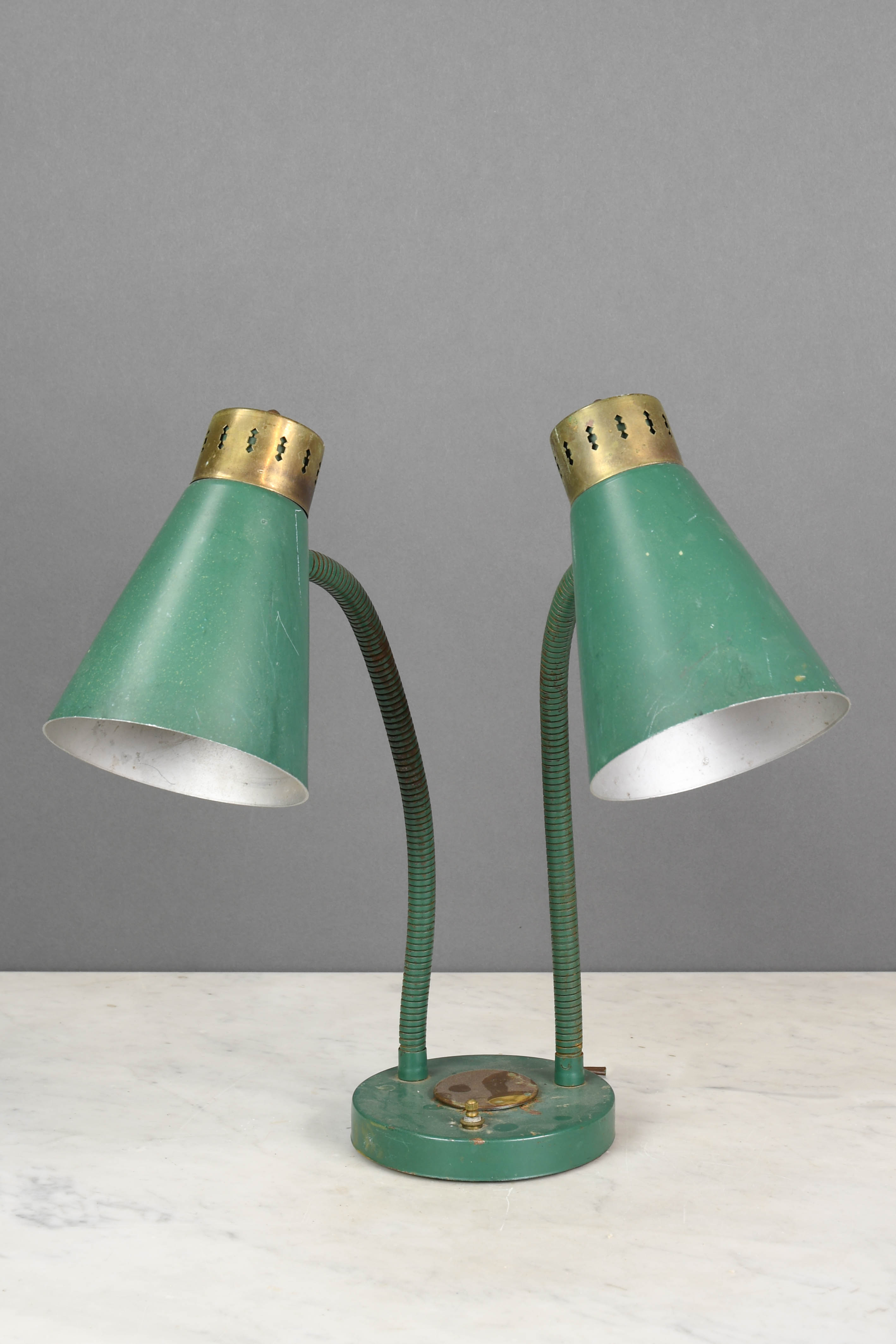 Green Two Light Gooseneck Desk Lamp Desk Lamps Collection City