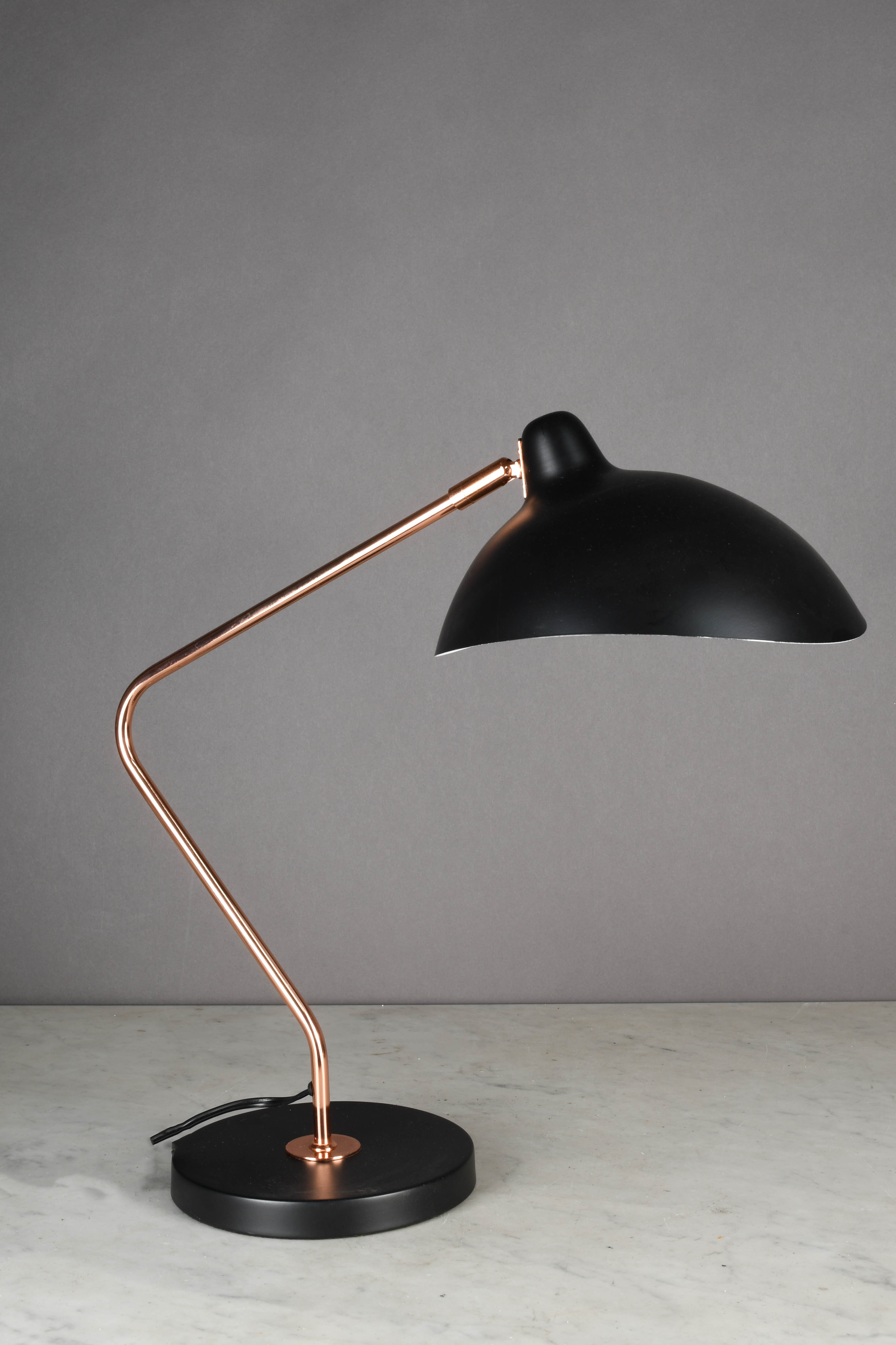 Black & Pewter Mid Century Modern Desk Lamp | Desk Lamps
