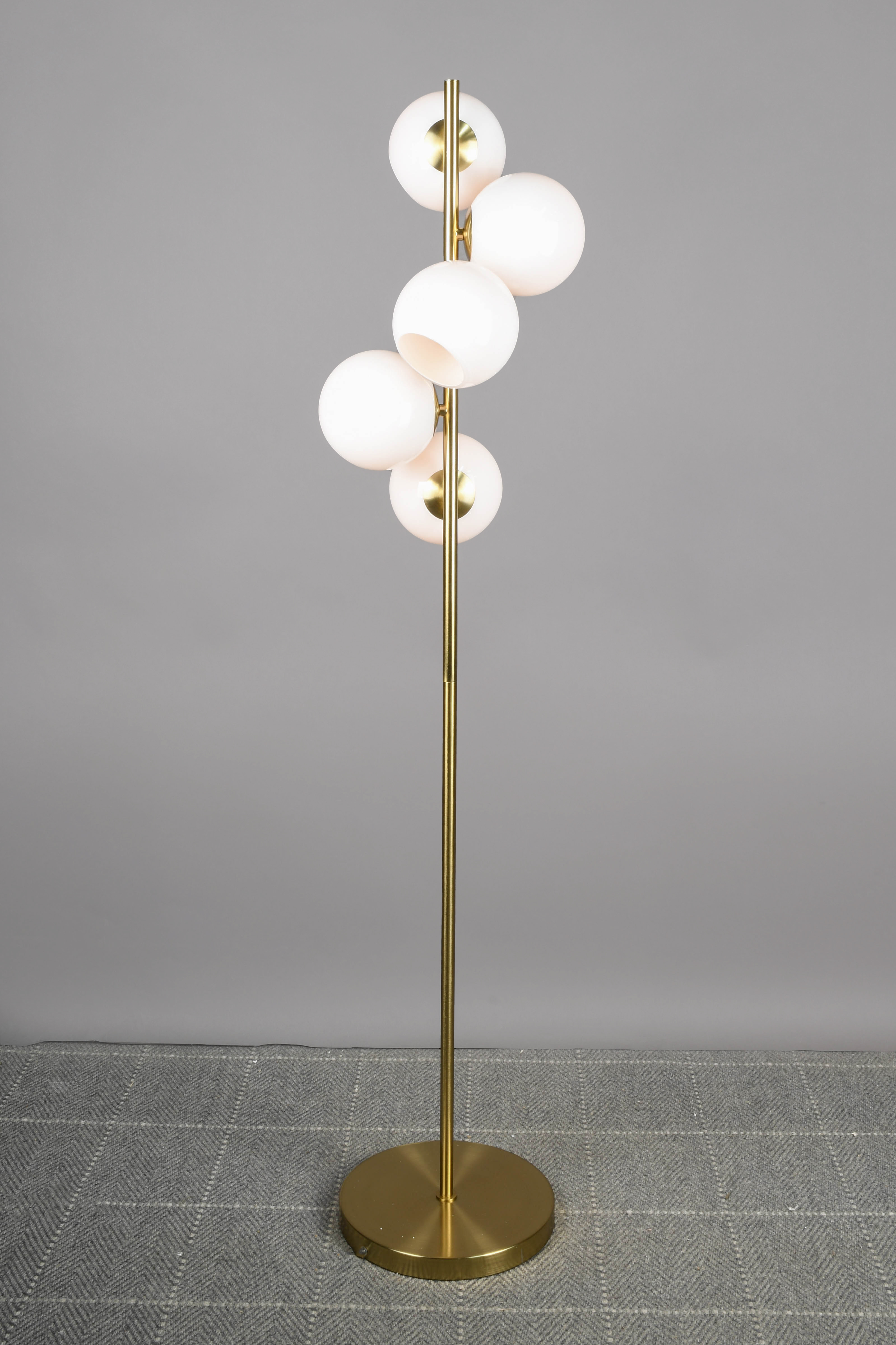 Brass Five Globe Shaded Floor Lamp | Floor Lamps | Collection | City ...