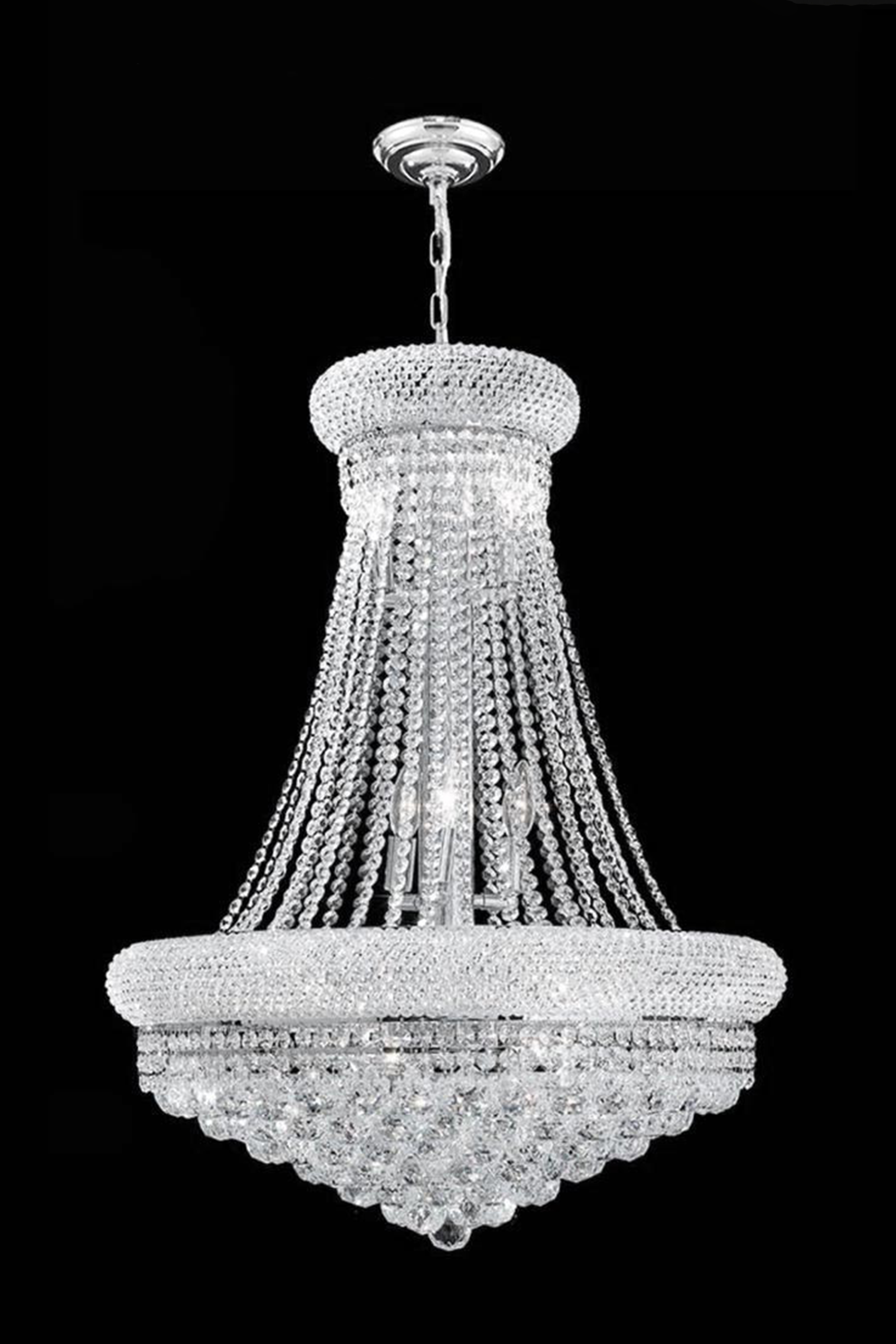 36" Crystal Basket Chandelier (Large) Hanging Fixtures Collection
