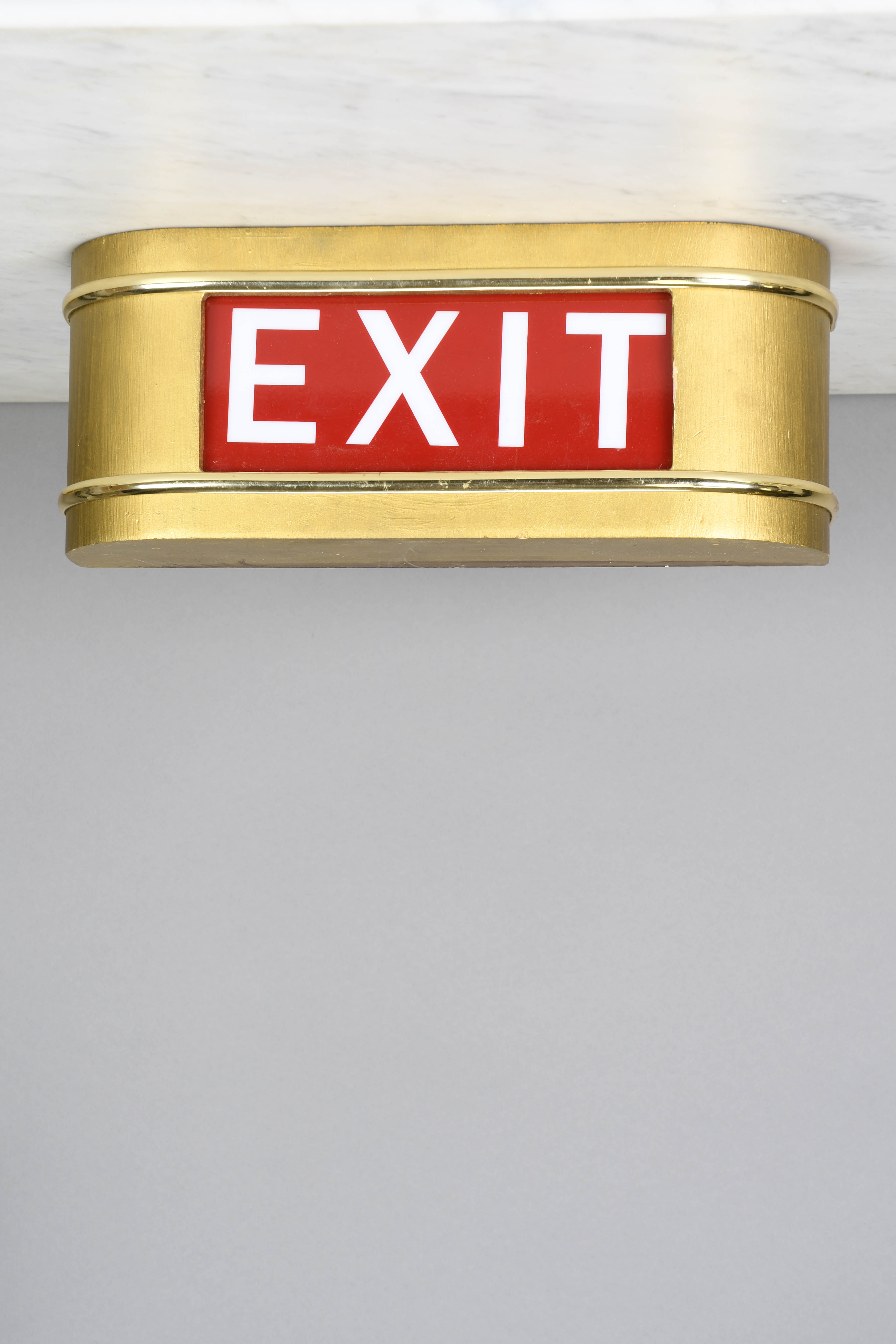 Brass Exit Sign Hanging Fixtures Collection City Knickerbocker Lighting Rentals