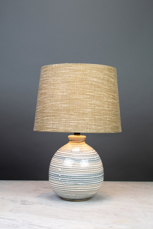 Blue & White Round Ceramic Table Lamp Table Lamps Collection City