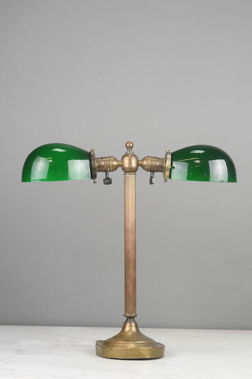 Partner Desk Lamp w/Green Glass Shade Table Lamps Collection City