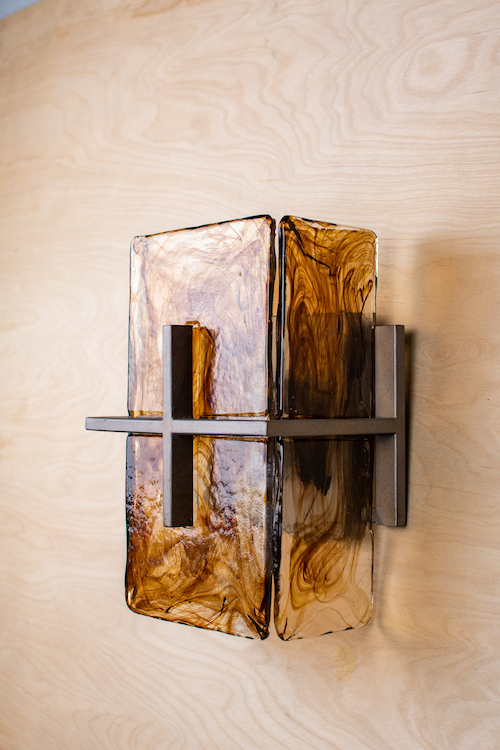 Amber Glass Shaded Wall Sconce Wall Lights Collection City Knickerbocker Lighting Rentals