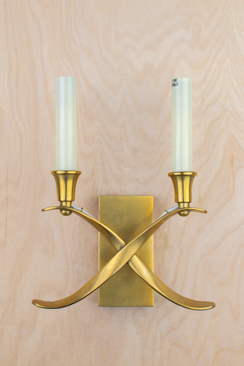 "Criss Cross" Brass Two Candle Wall Sconce Wall Lights Collection