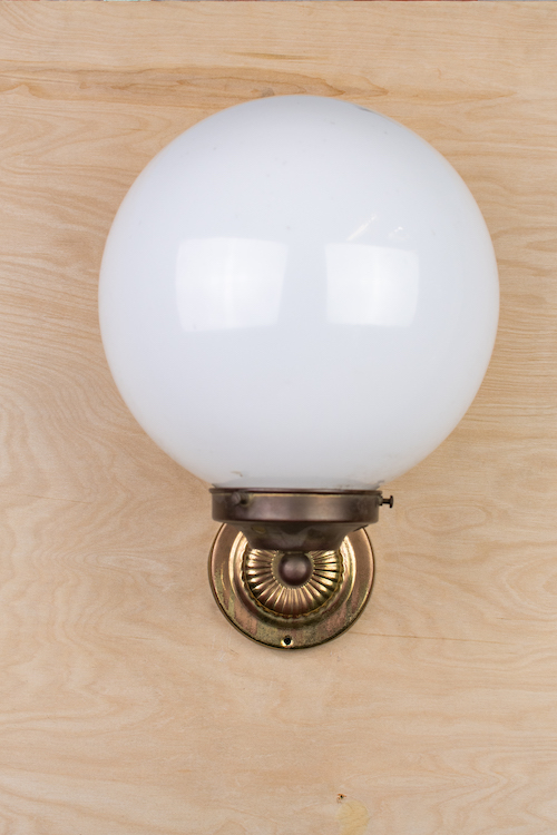 Brass Wall Sconce With Frosted Globe Shade Wall Lights Collection