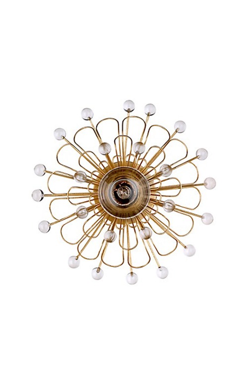 Brass & Glass Floral Wall Sconce Wall Lights Collection City Knickerbocker Lighting Rentals