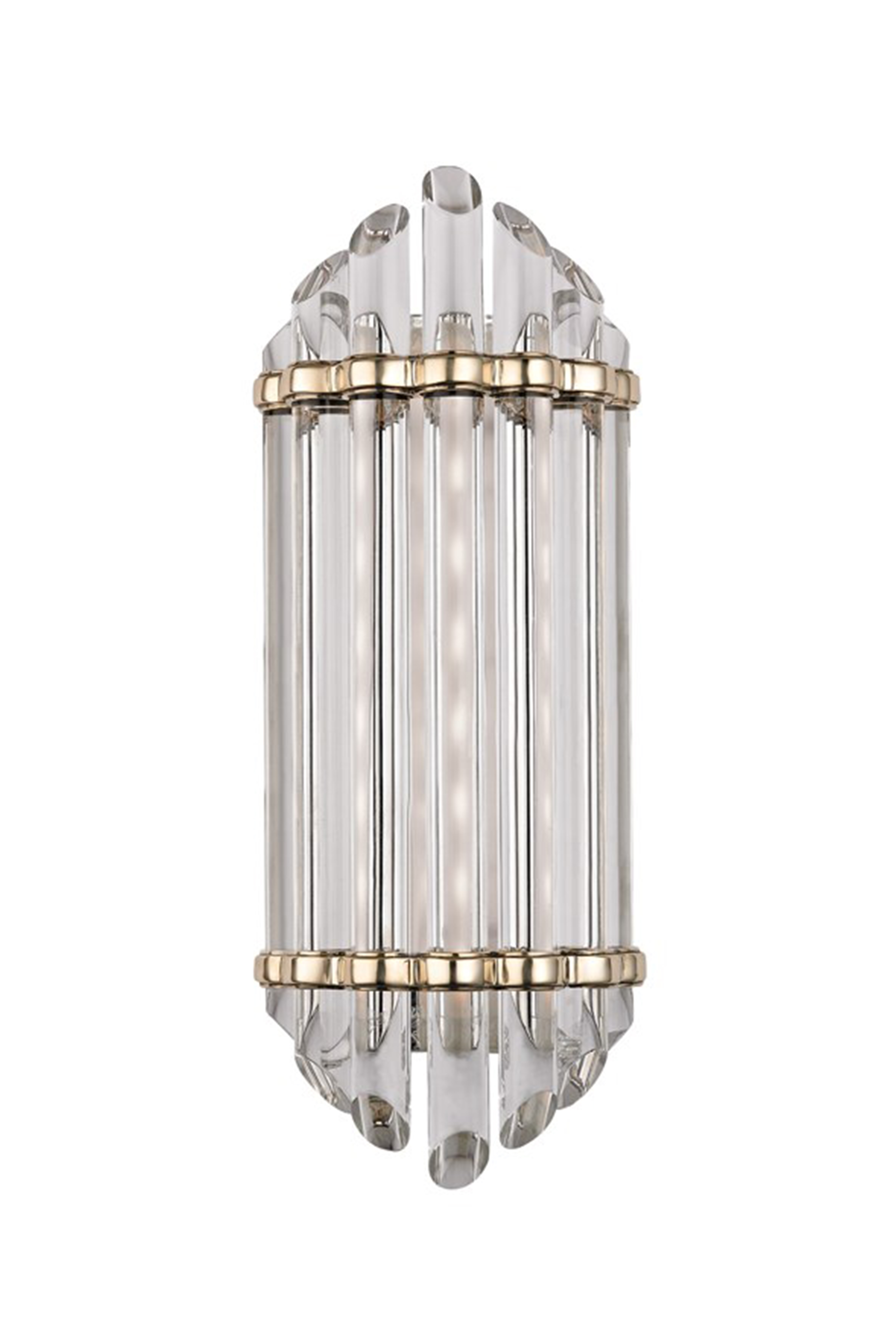 Aged Brass 16" Glass Rod Wall Sconce Wall Lights Collection City