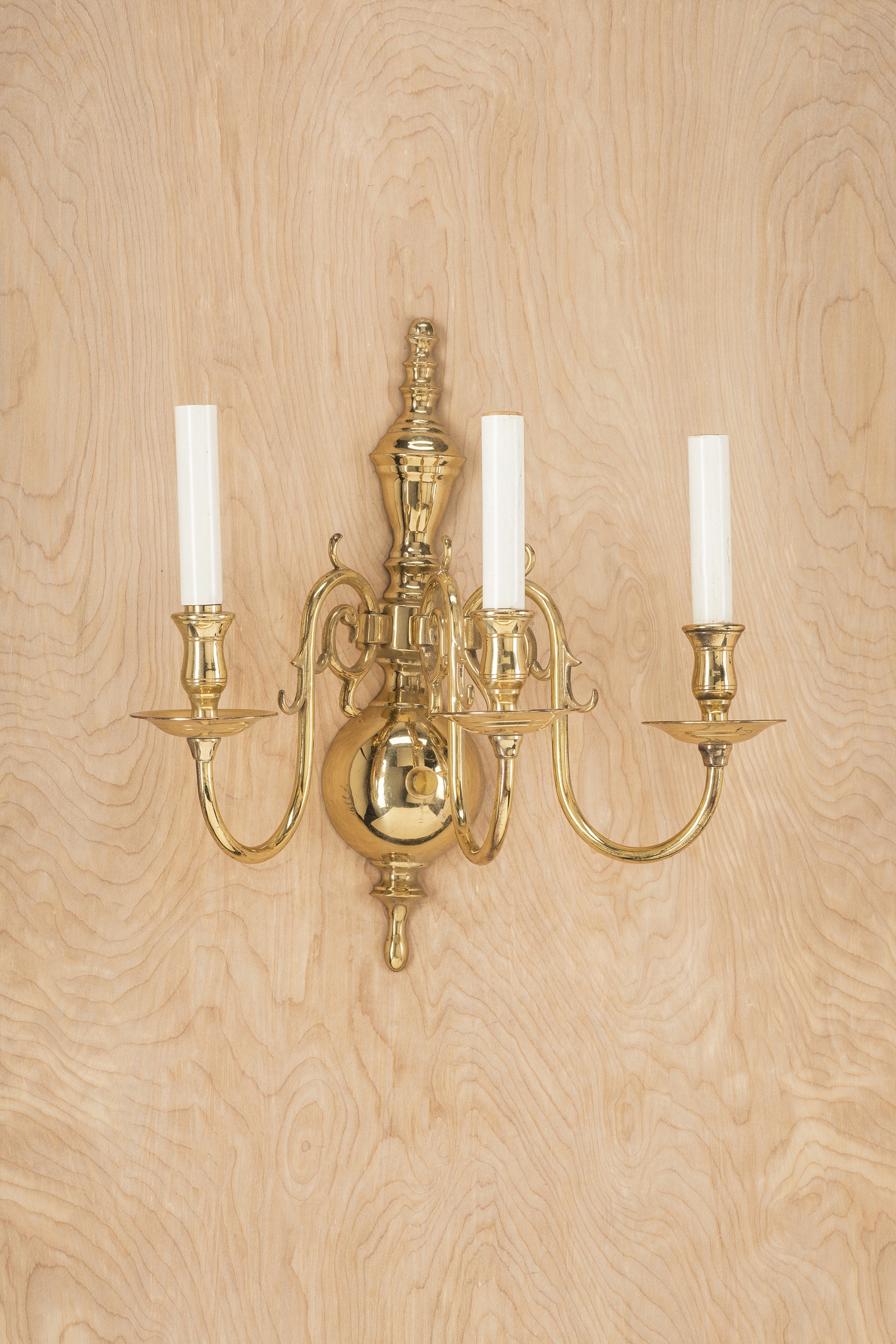Three Candle Polished Brass Wall Sconce Wall Lights Collection City Knickerbocker