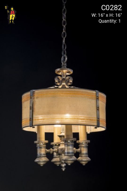 1940's Etched Screen Chandelier