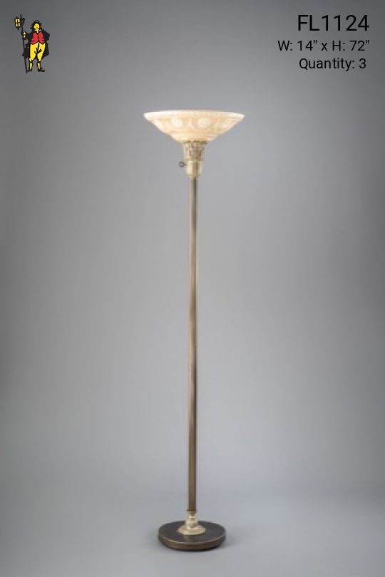 Antique Bronze/Brass Torchere Floorlamp