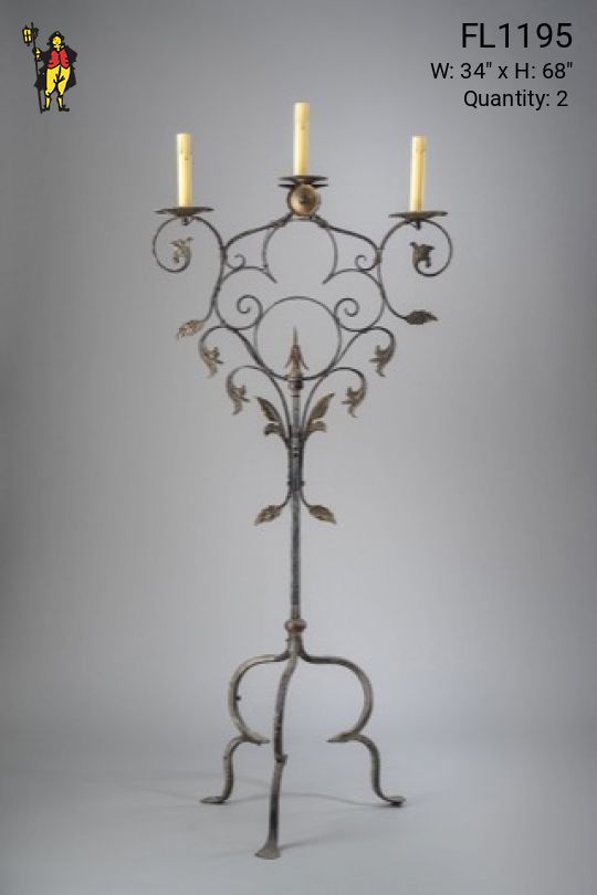 Electrified Floor Standing Gothic Candelabra