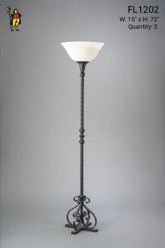 Torchere Floorlamp w/Alabaster Bowl Shade