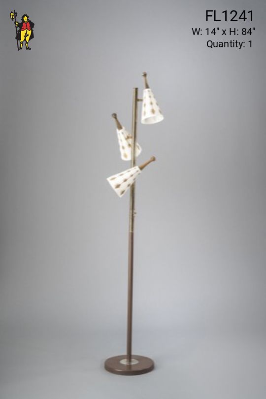 Three Light Bullet Reflector Pole Lamp