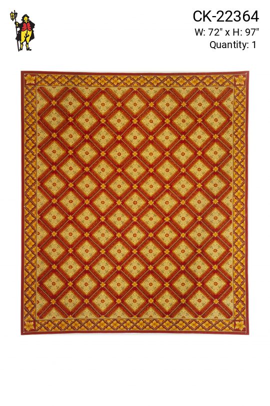 Red Formal Geometric Needlepoint Area Rug (6' x 8' 1")