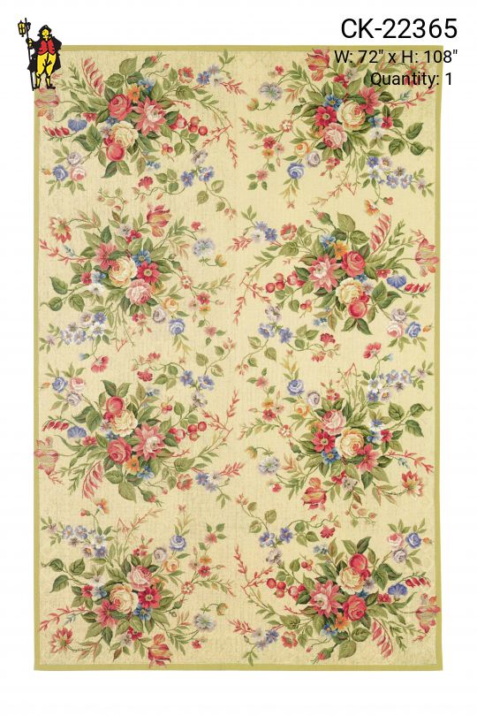 Transitional Multicolor Floral Needlepoint Area Rug (6' x 9')