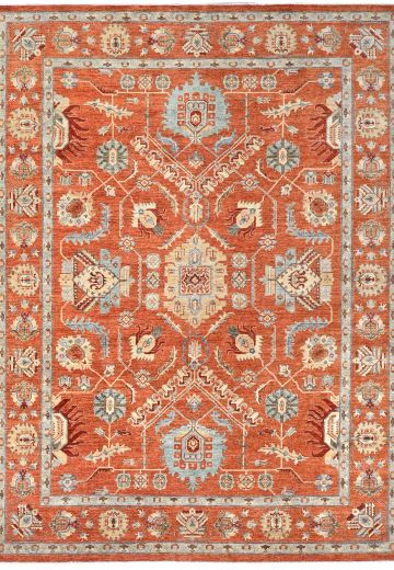 Antique Style Red Traditional Area Rug (9' x 11' 9")