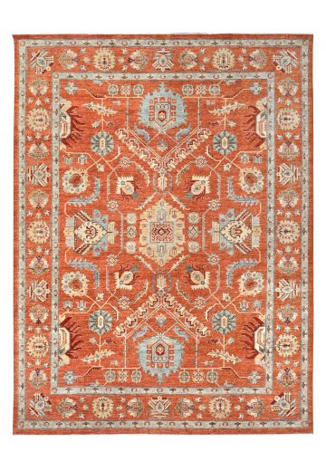 Antique Style Red Traditional Area Rug (9' x 11' 9")