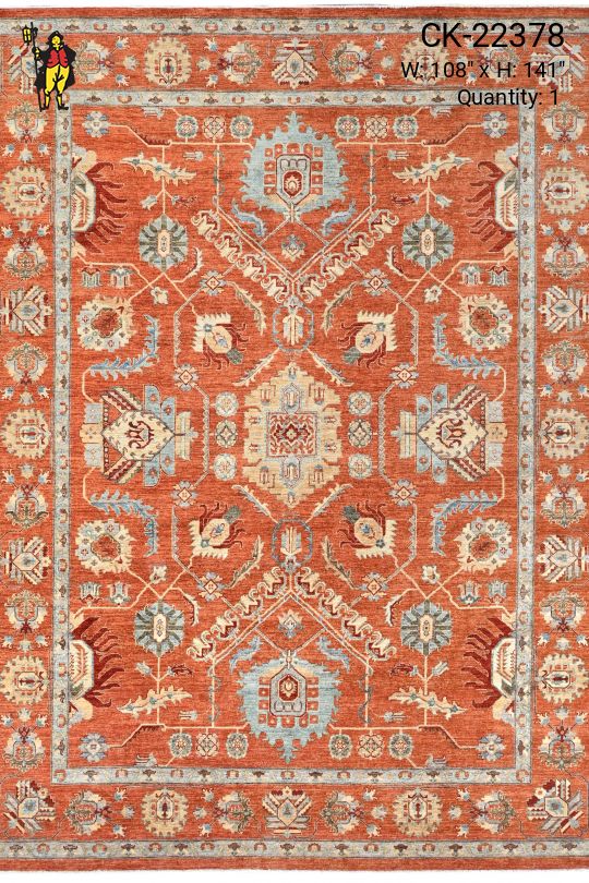 Antique Style Red Traditional Area Rug (9' x 11' 9")