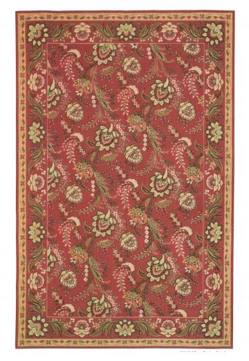 Traditional Burgundy Needlepoint Area Rug (6' x 9')
