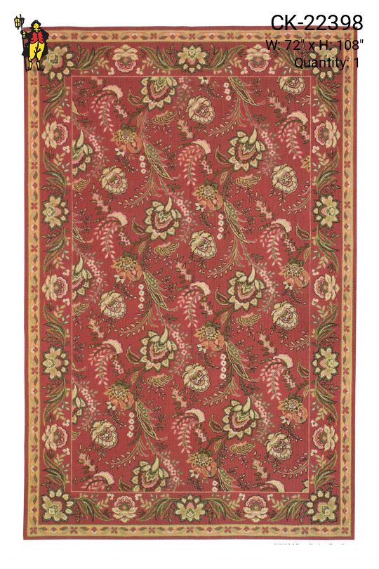 Traditional Burgundy Needlepoint Area Rug (6' x 9')