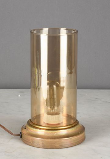 Mid Century Smoke Glass Plug In Cafe Table Lamp - Edison