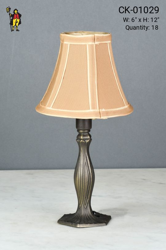Brass Single Candle Plug In Cafe Table Lamp - Candelabra