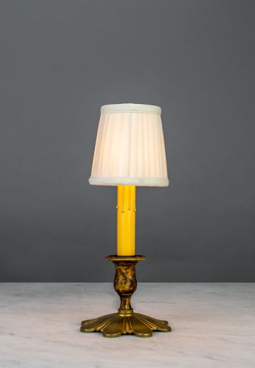 Floral Footed Single Candle Plug In Cafe Table Lamp - Candelabra